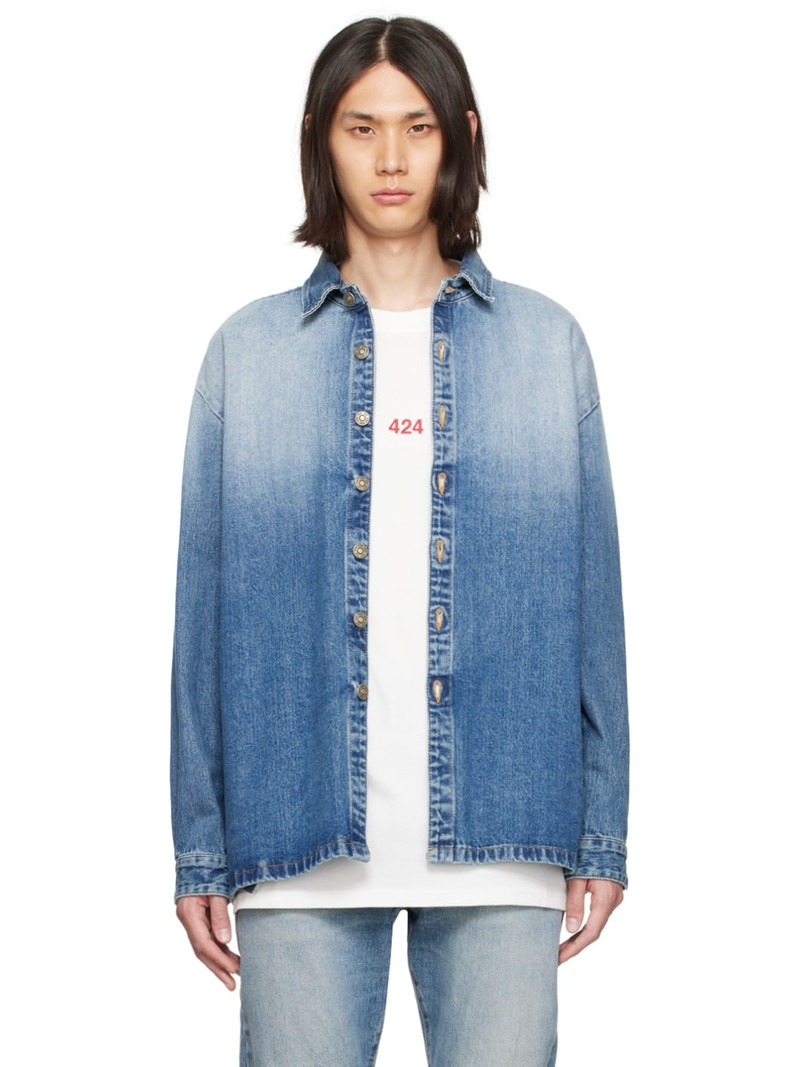 Indigo Faded Denim Shirt 1