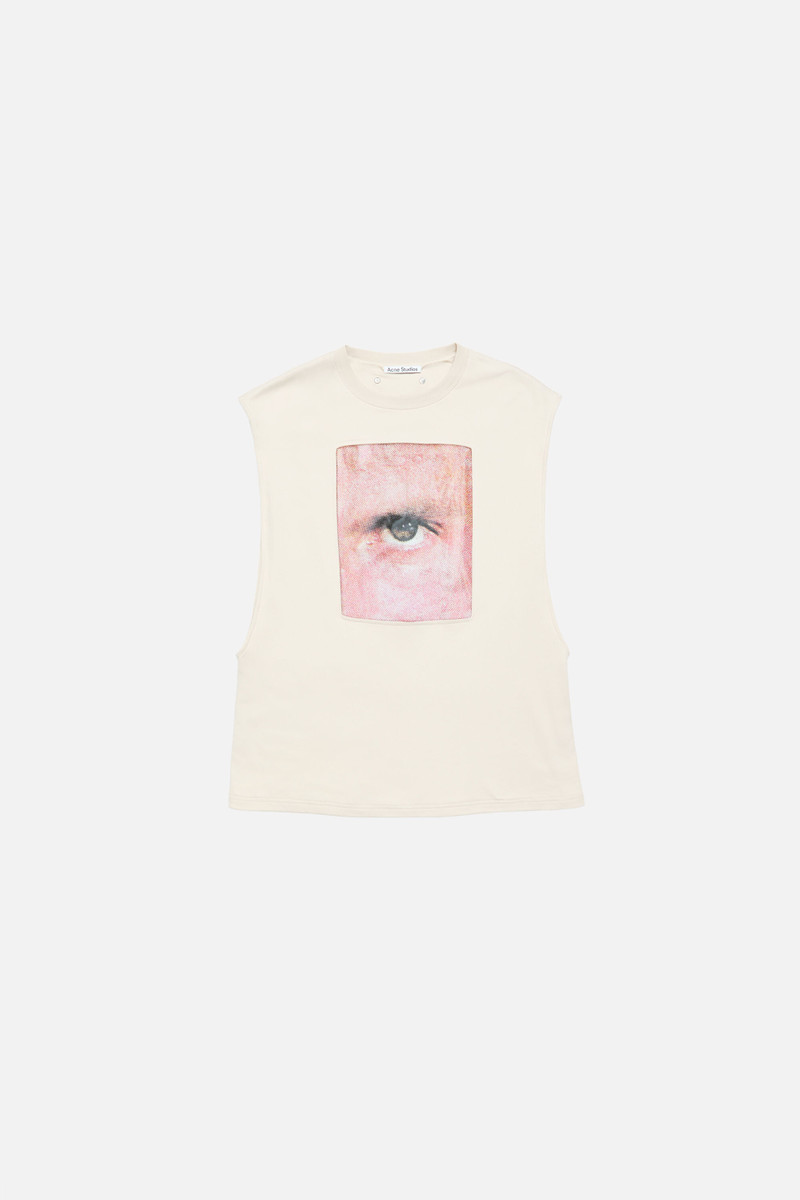 Graphic tank top - Clay beige 1