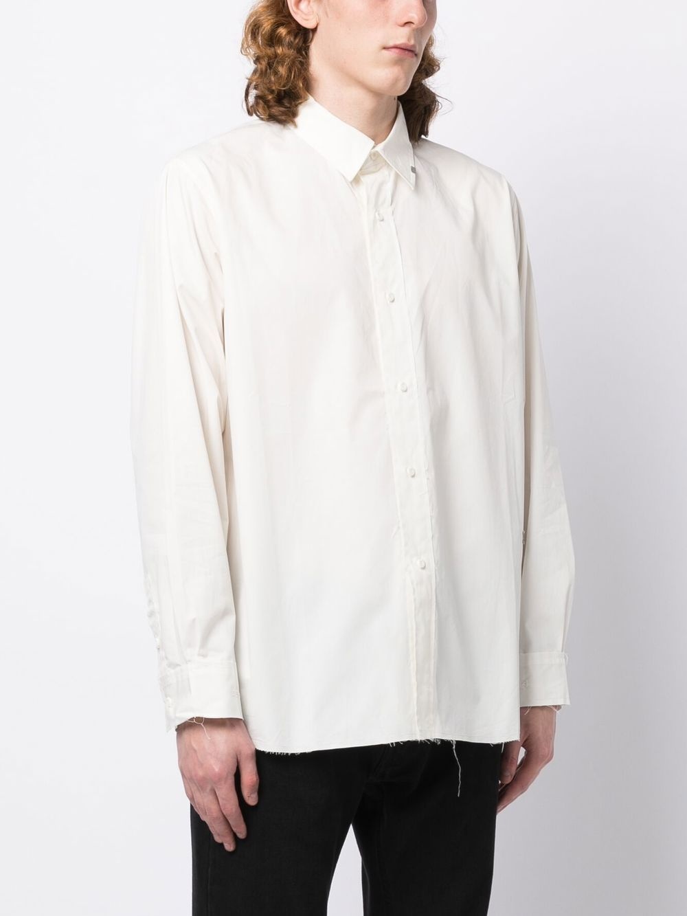 raw-cut hem shirt - 3
