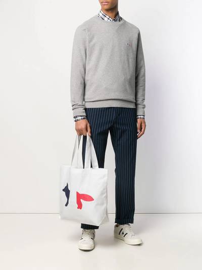 Maison Kitsuné tri-colour fox-print tote outlook