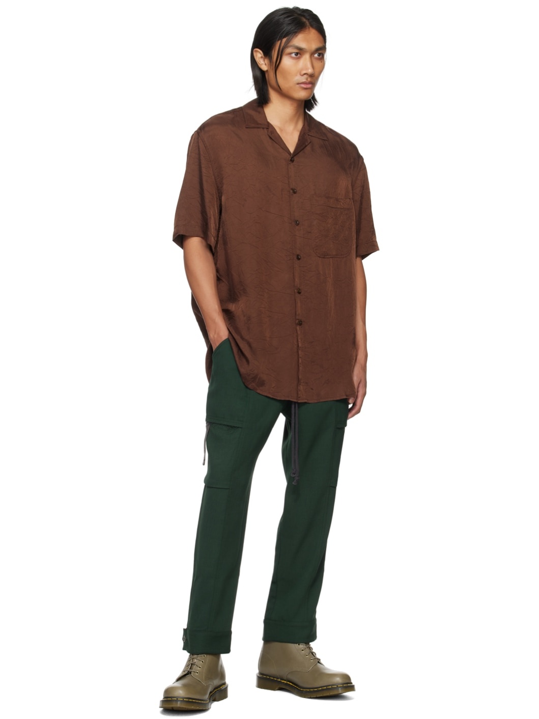 Green Tabbed Cargo Pants - 4