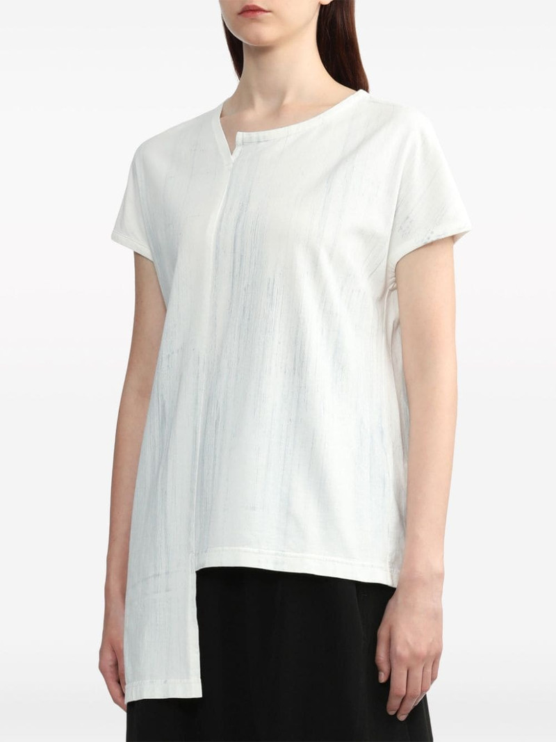 asymmetric-hem cotton T-shirt 3