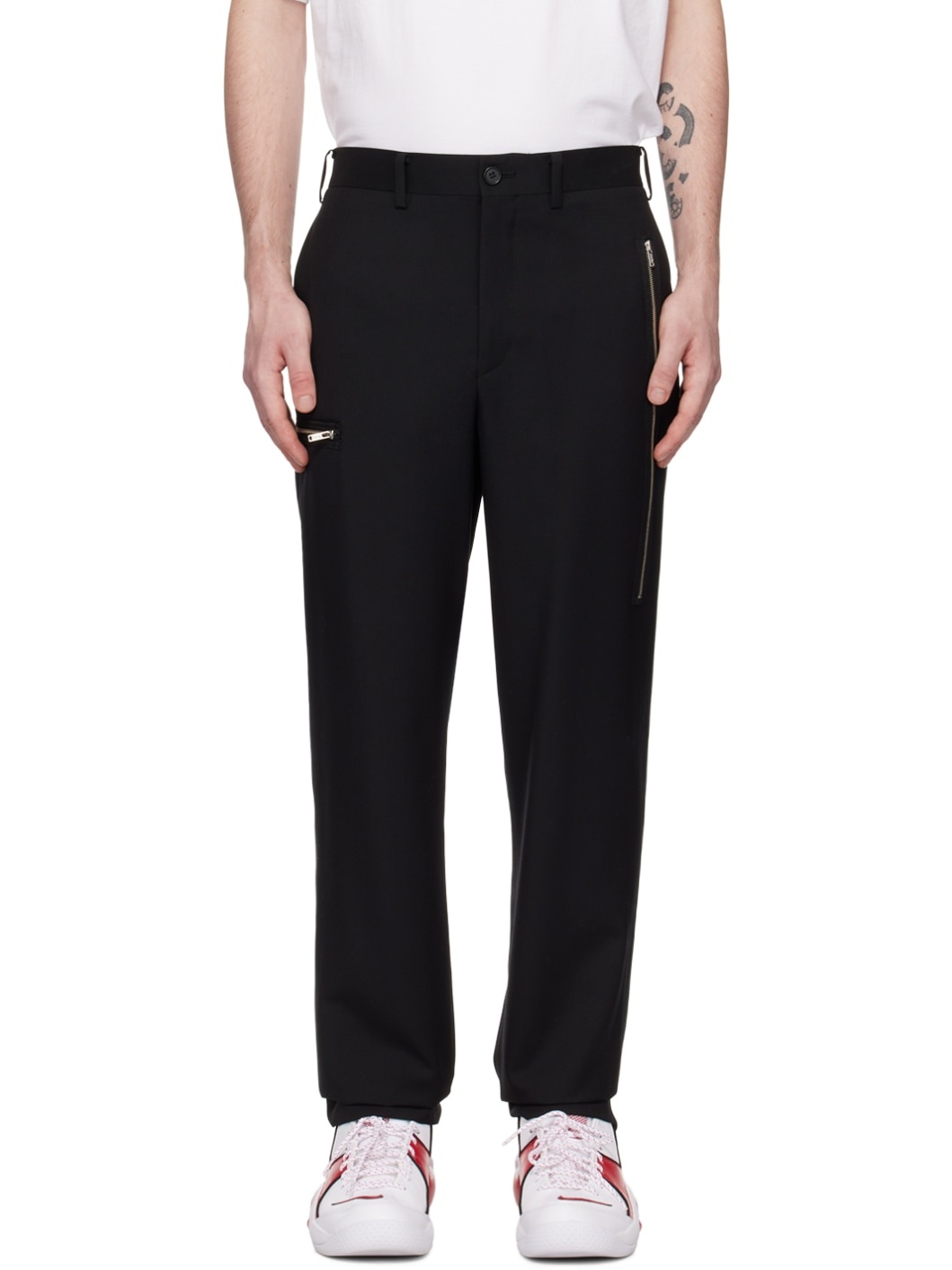 Black Zip Trousers - 1