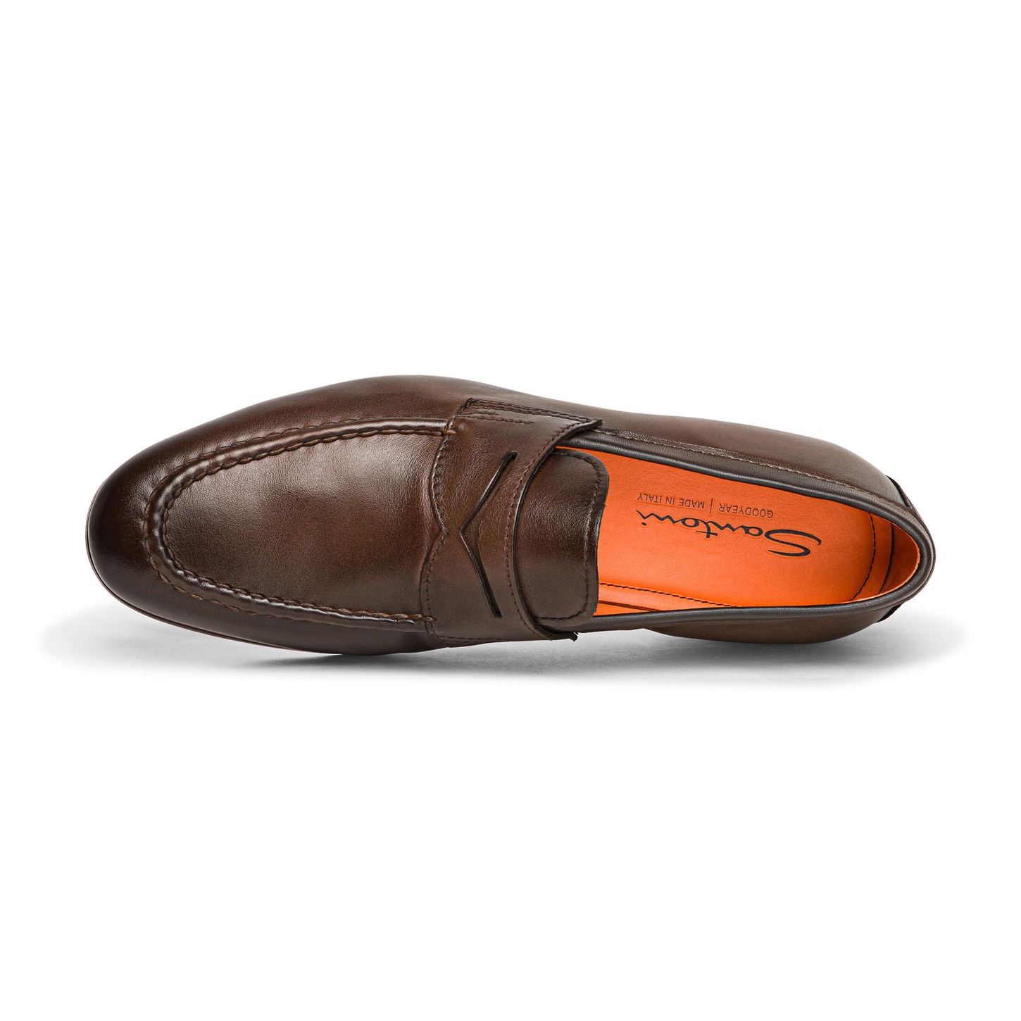 Men’s polished brown leather penny loafer - 4