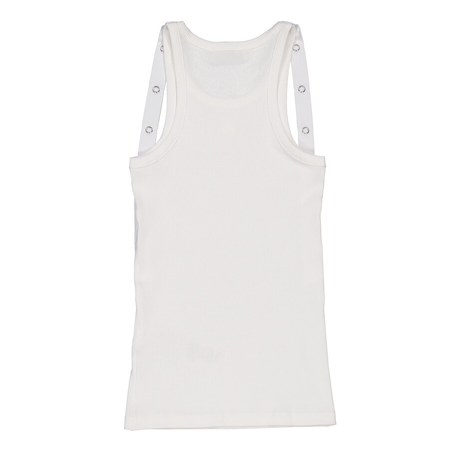 The Attico White Ribbed Jersey Tank Top - 7