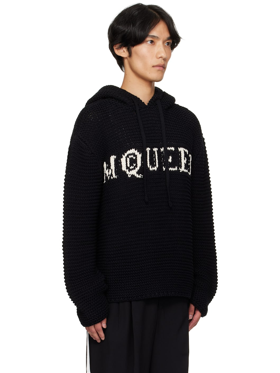 Black Cropped Hoodie - 2
