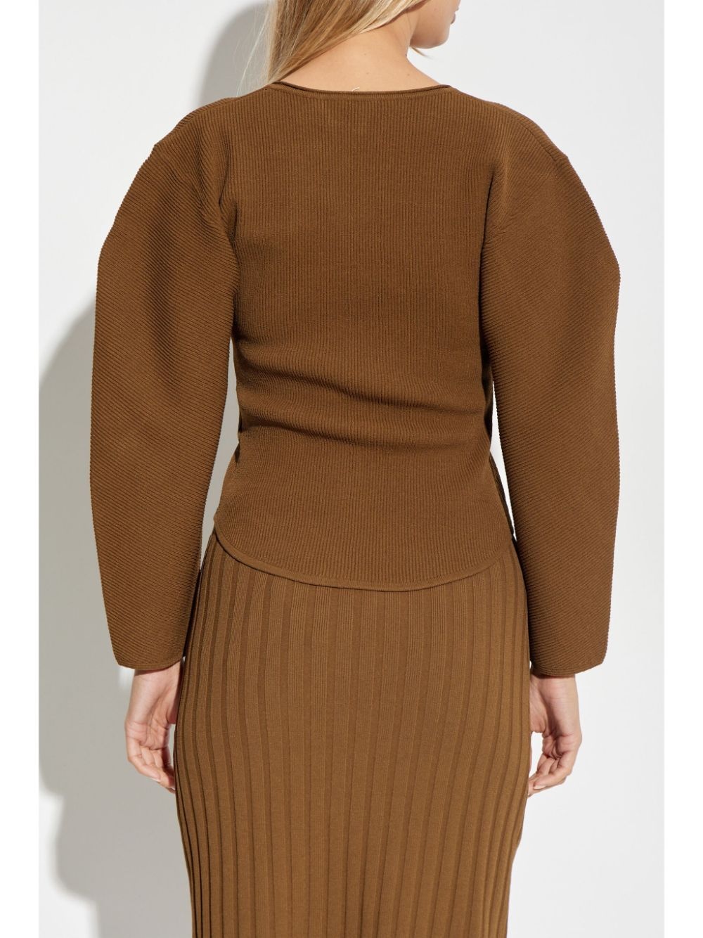 balloon-sleeved cardigan - 4