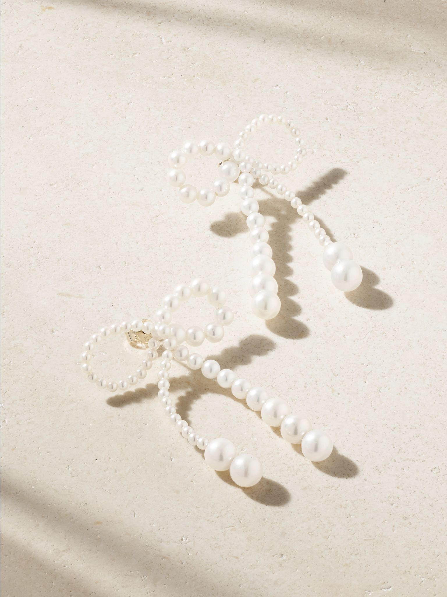 Grand Rosette 14-karat gold pearl earrings Gold - 1
