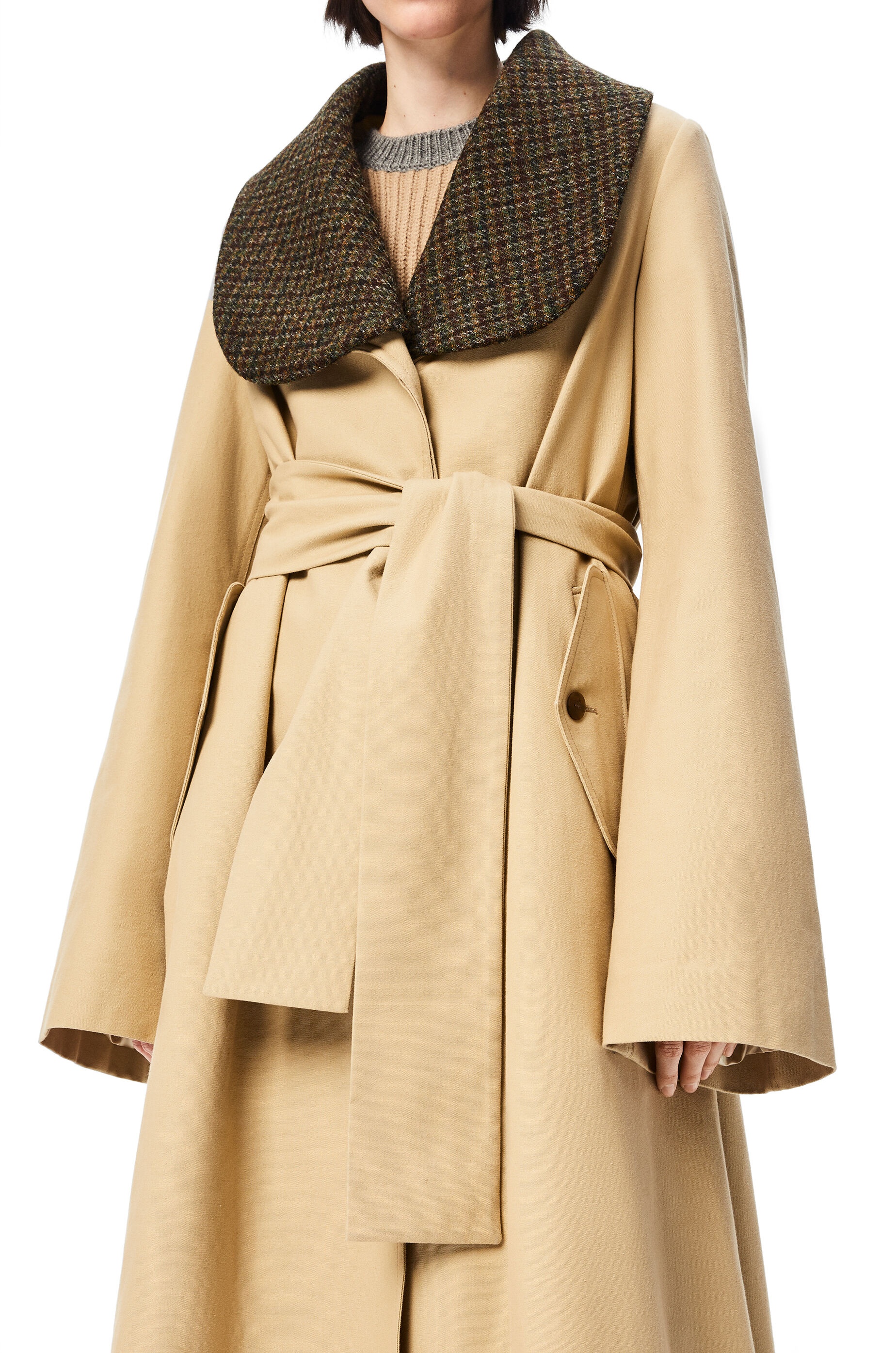 Belted coat in cotton - 6