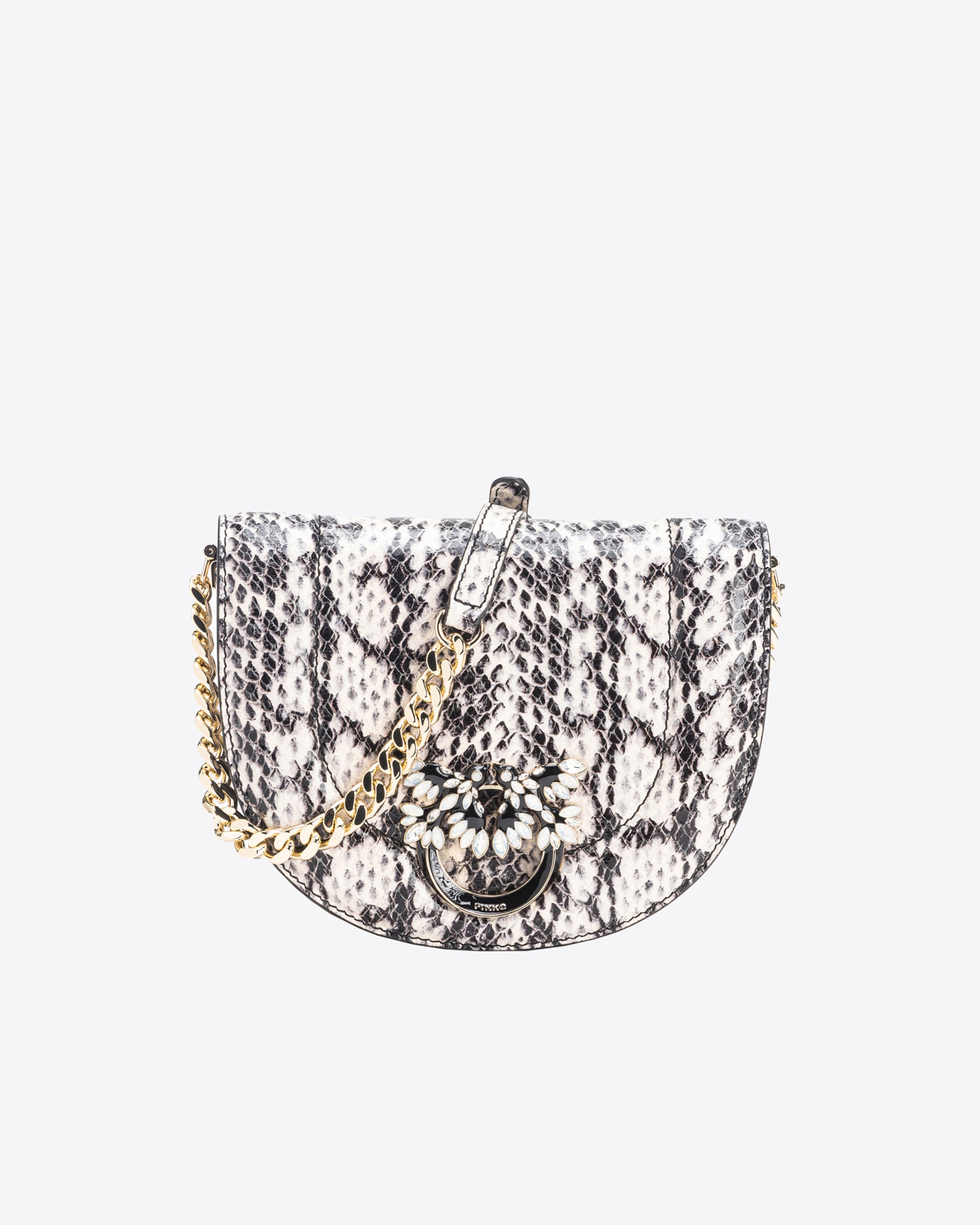 PINKO GALLERIA MINI LOVE BAG CLICK ROUND IN REPTILE-PRINT LEATHER - 1