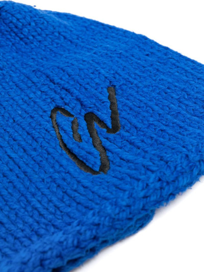 Greg Lauren logo-embroidered wool beanie outlook