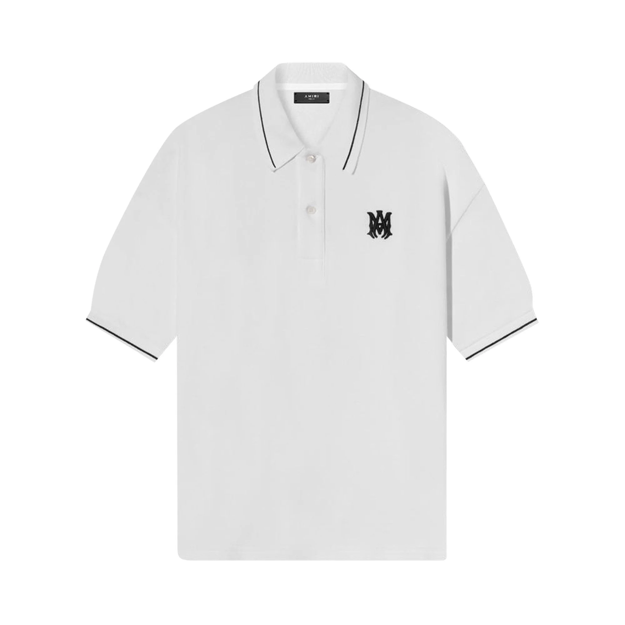 Amiri Solid Short-Sleeve Polo 'White' - 1