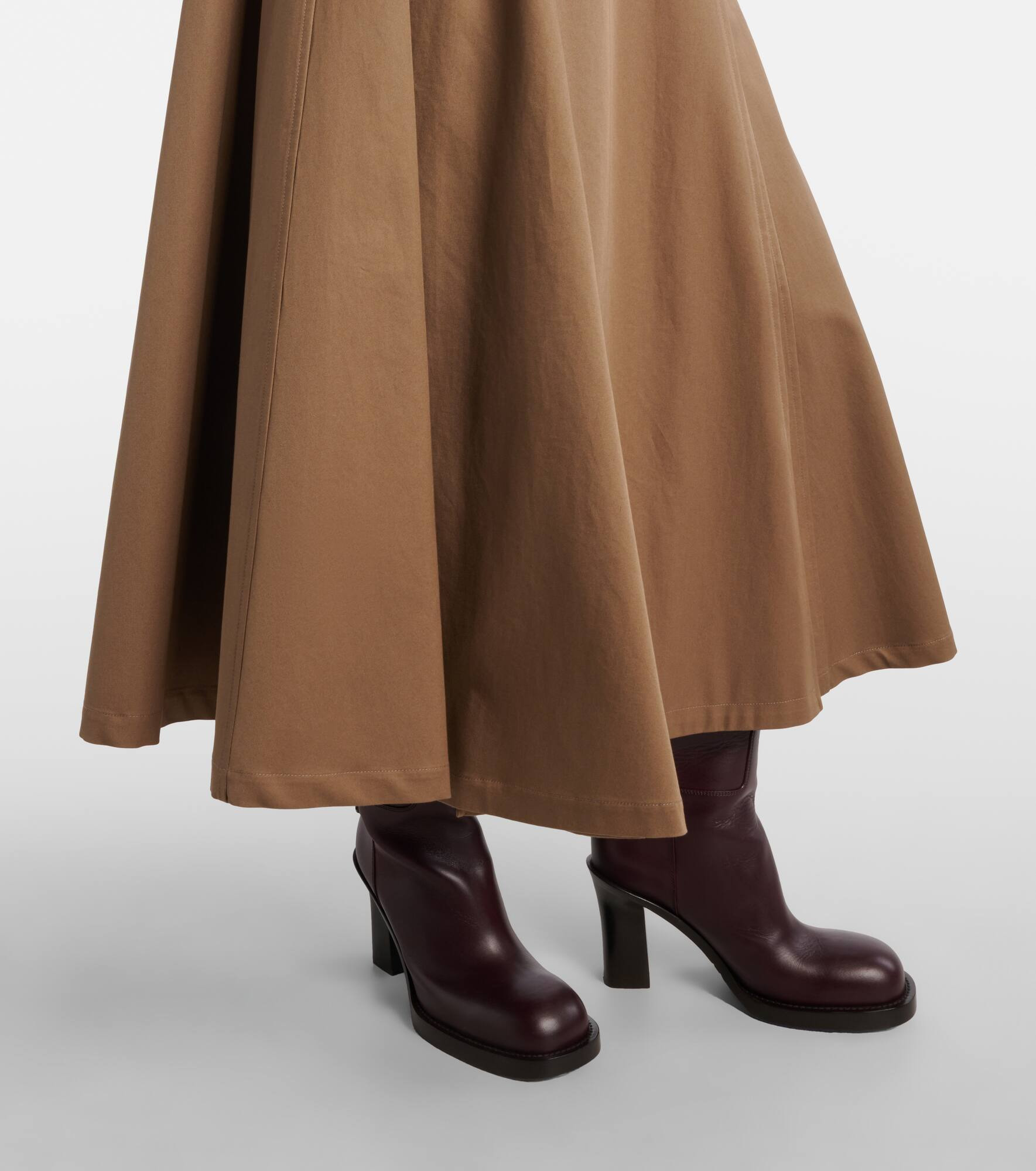 Belted cotton midi skirt - 5