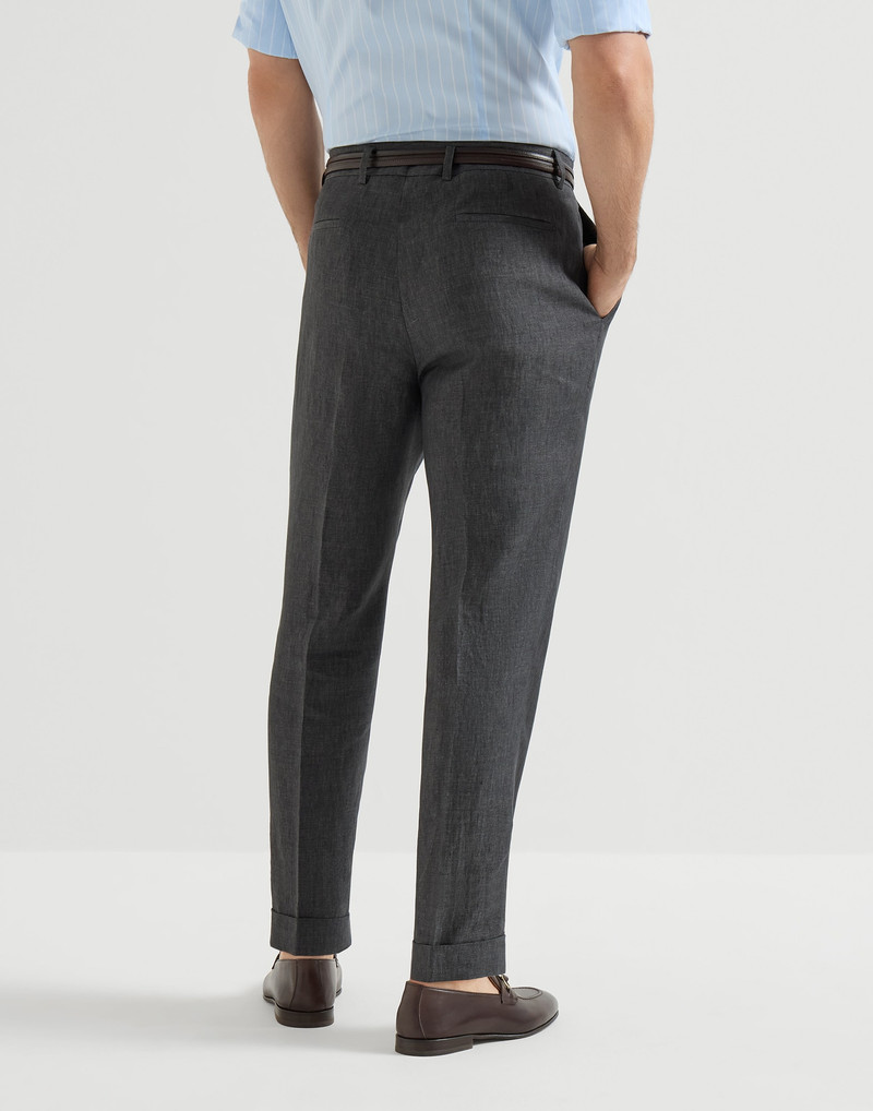 Délavé linen trousers with pleat 3