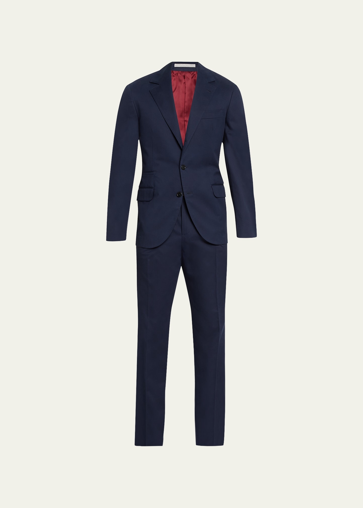 Brunello Cucinelli Men's Solid Cotton-Cashmere Stretch Suit