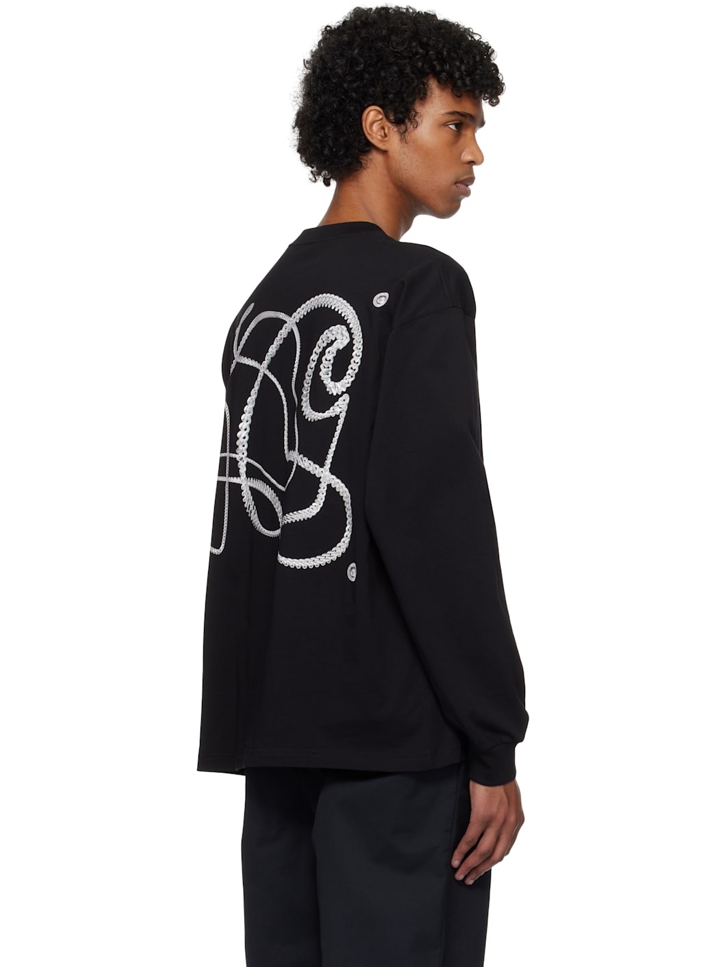 Black Chain Link Long Sleeve T-shirt - 3