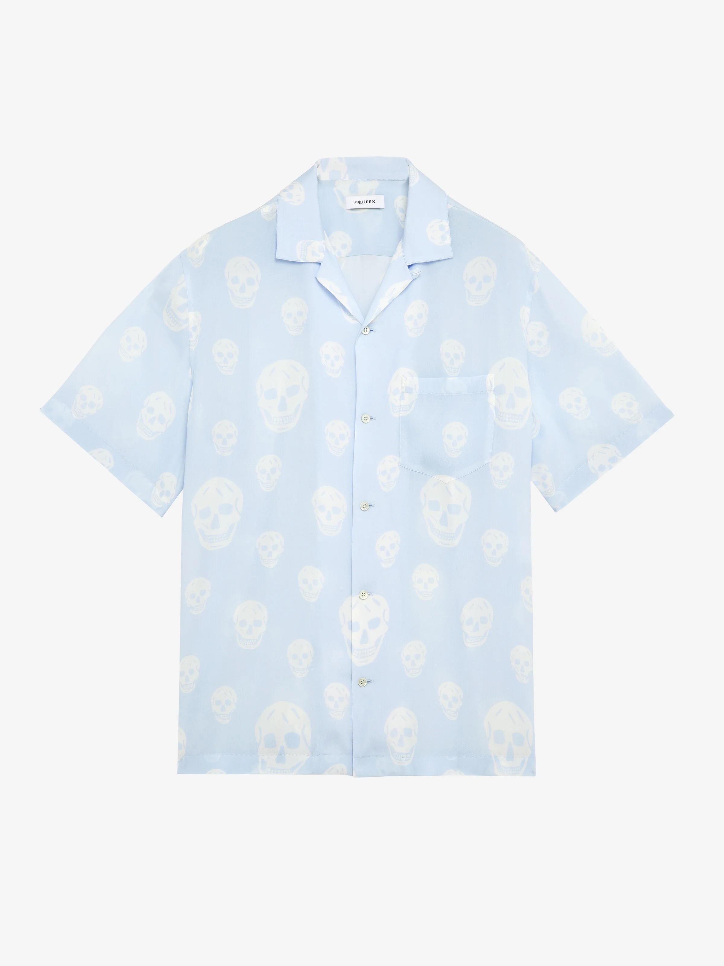 Skull Print Hawaiian Shirt - 1
