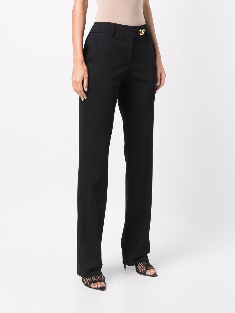 logo-plaque tailored trousers - 3