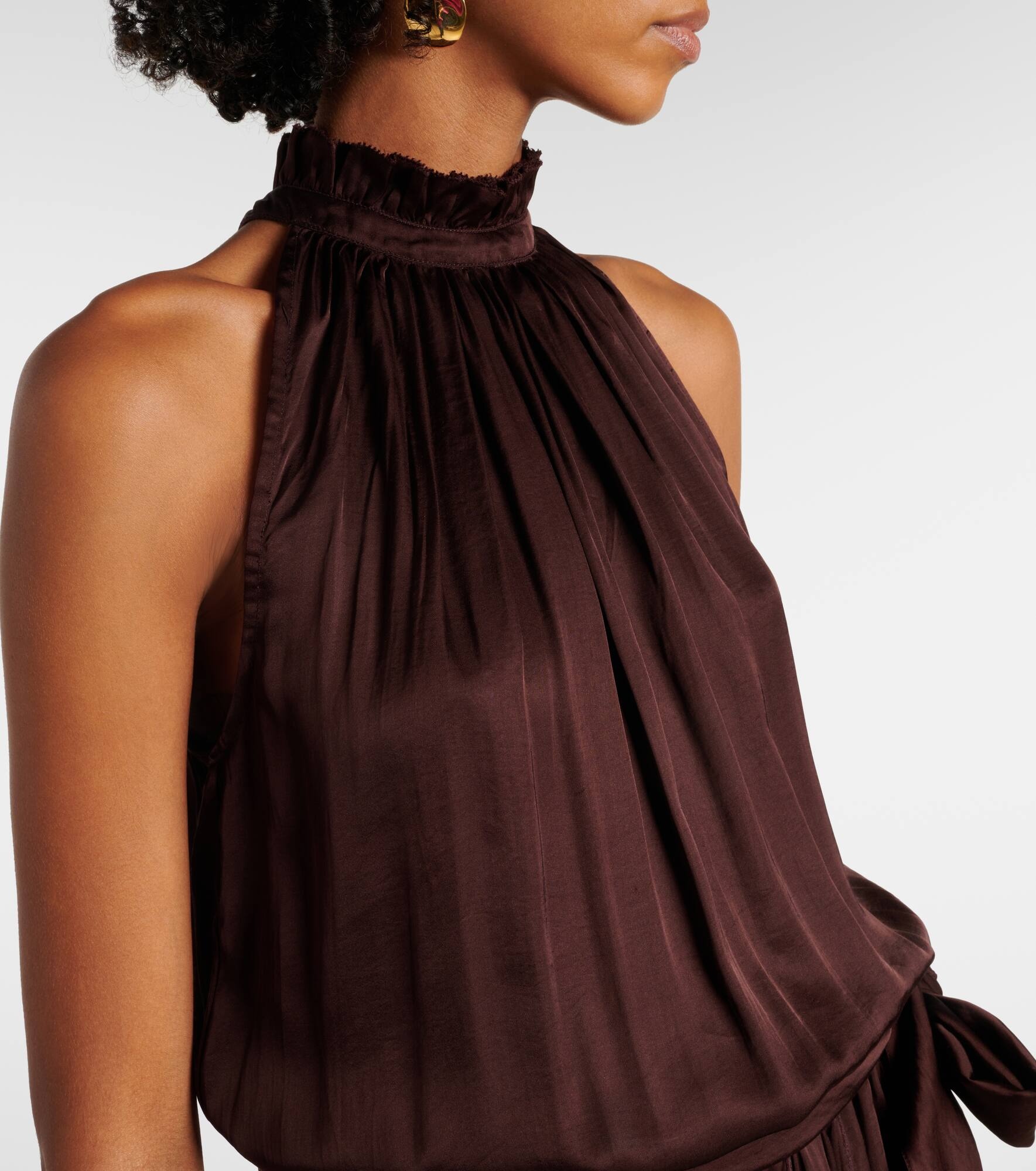 Bianca halterneck satin minidress - 4
