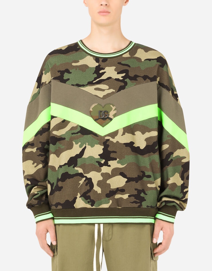 Camouflage-print jersey sweatshirt with DG logo - 2