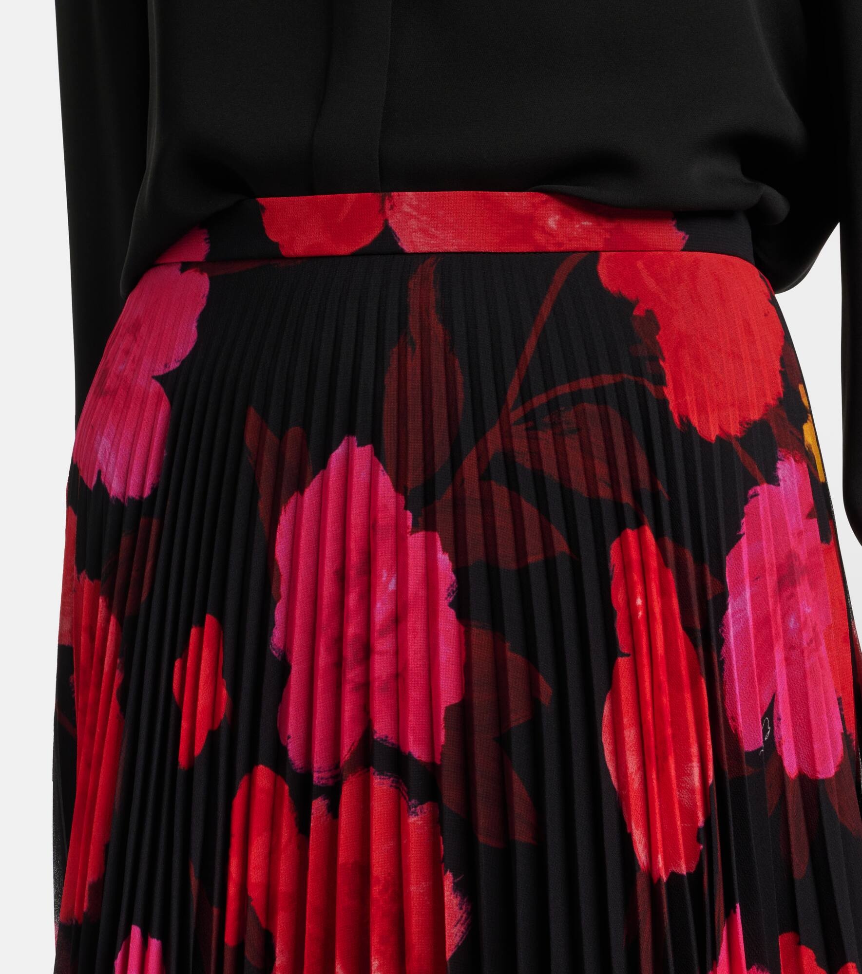 Pleated floral midi skirt - 4