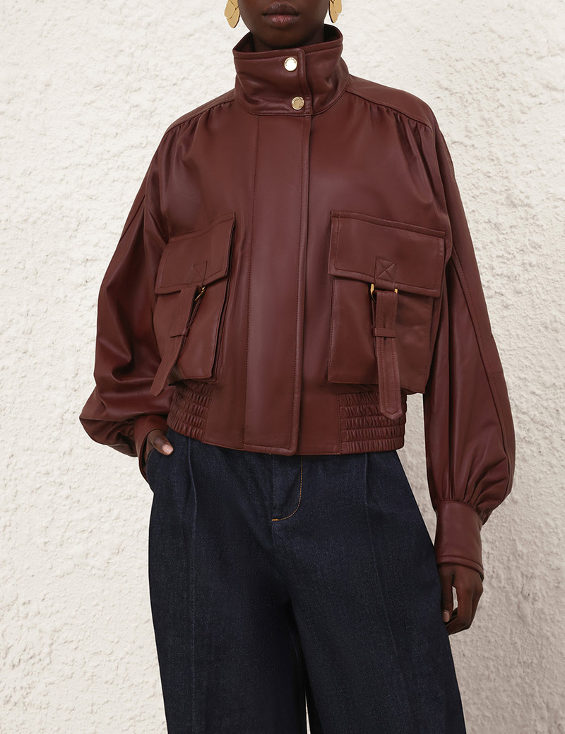 Zimmermann LUNA LEATHER BIKER JACKET outlook