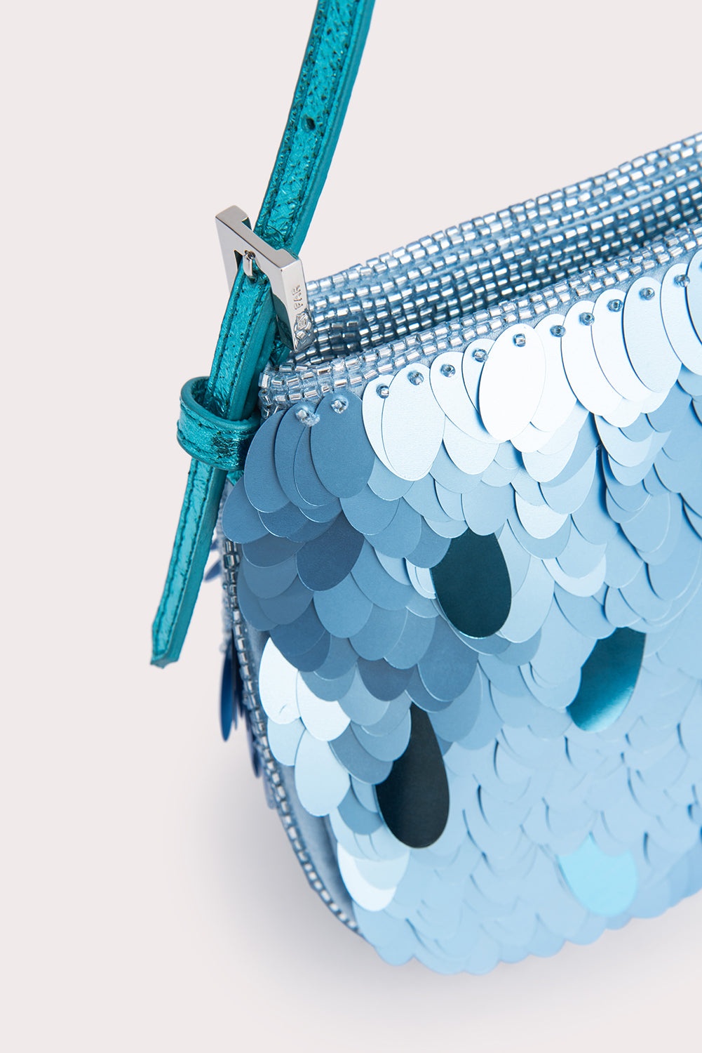 Dulce Aquamarine Sequins and Metallic Leather - 3