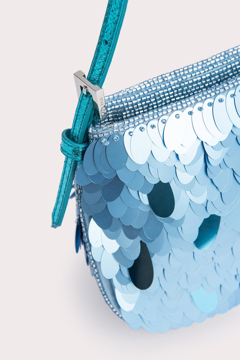 Dulce Aquamarine Sequins and Metallic Leather 3