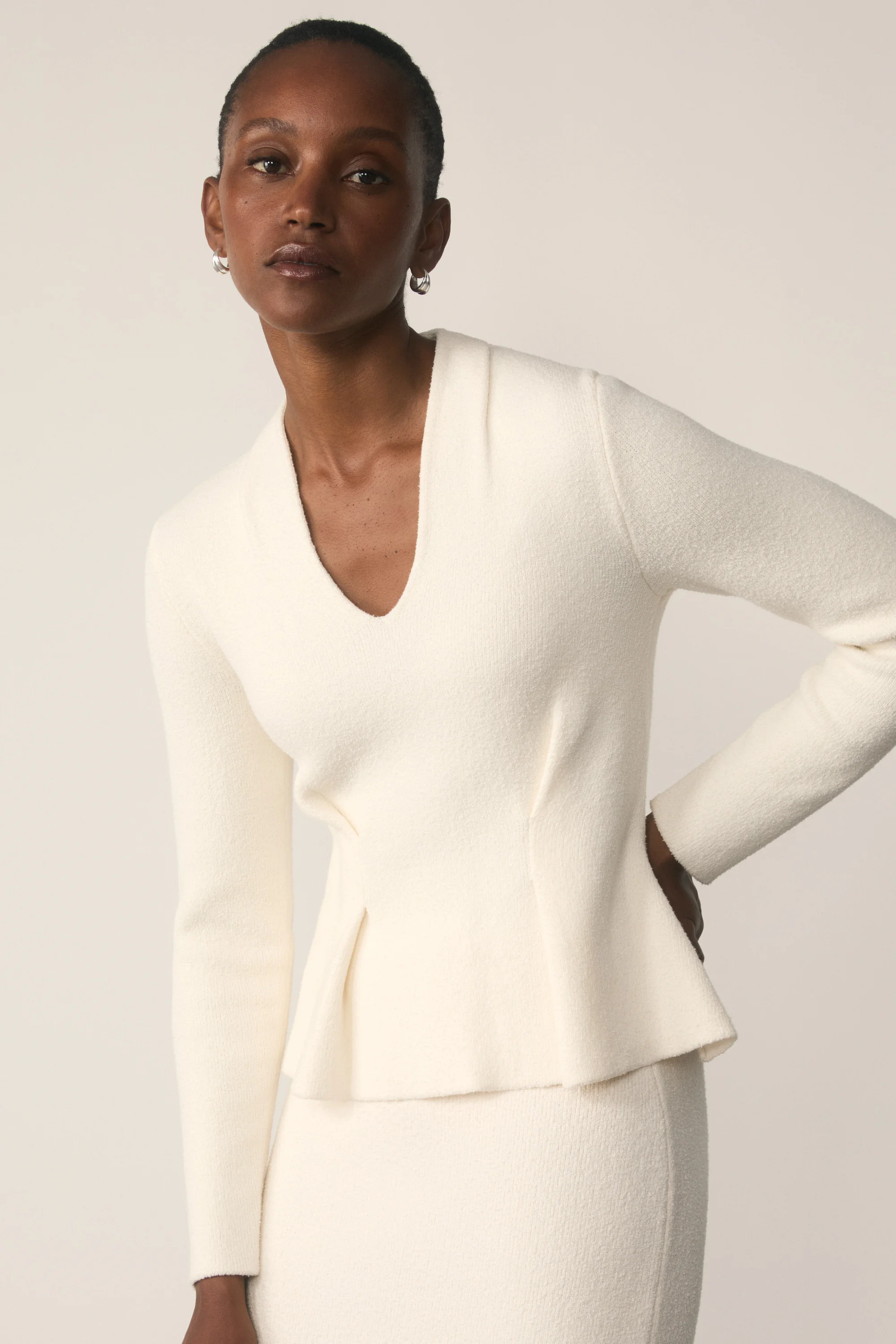 Roveta Cotton Blend Boucle Top - 1