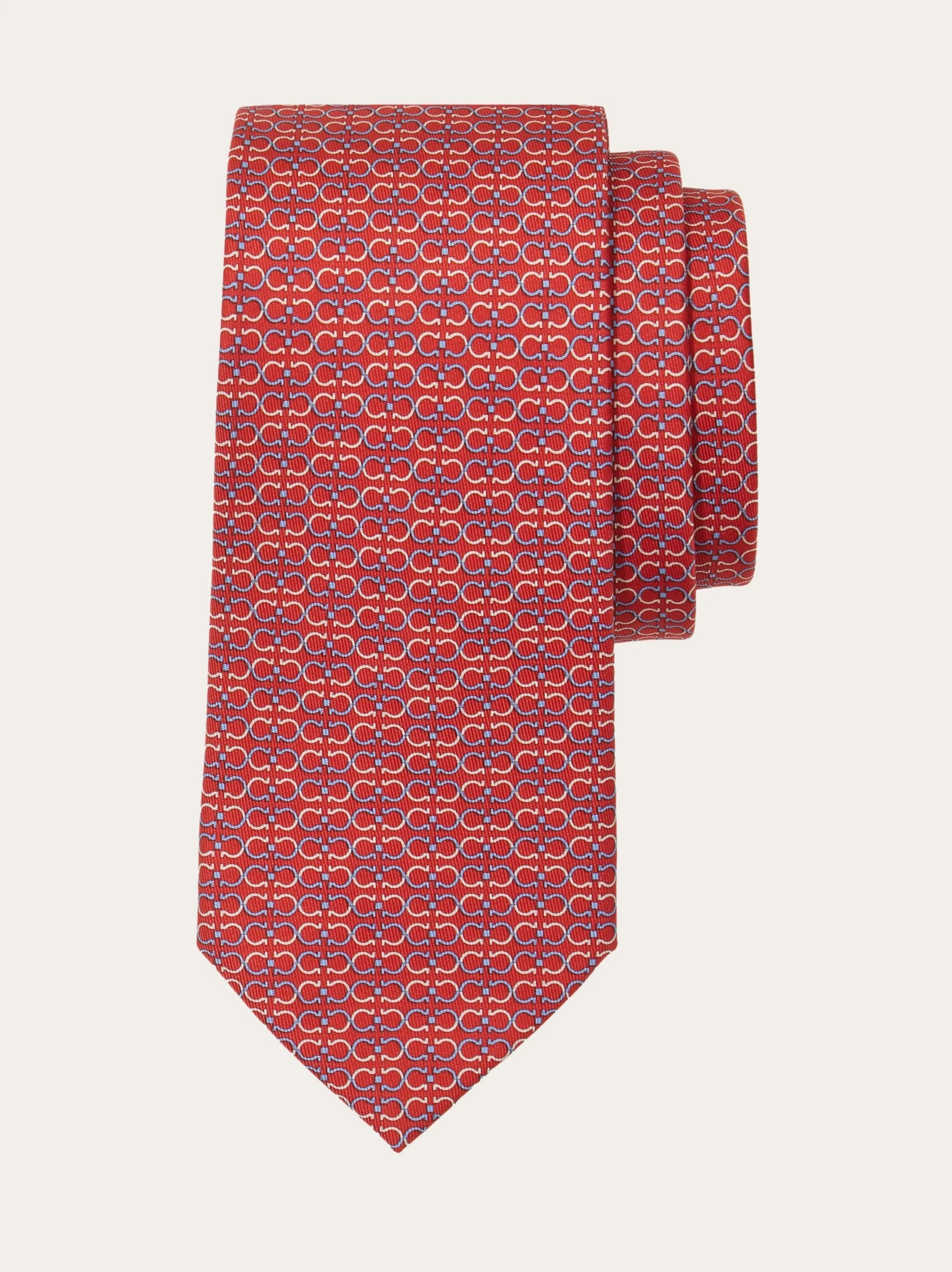Gancini print silk tie - 1