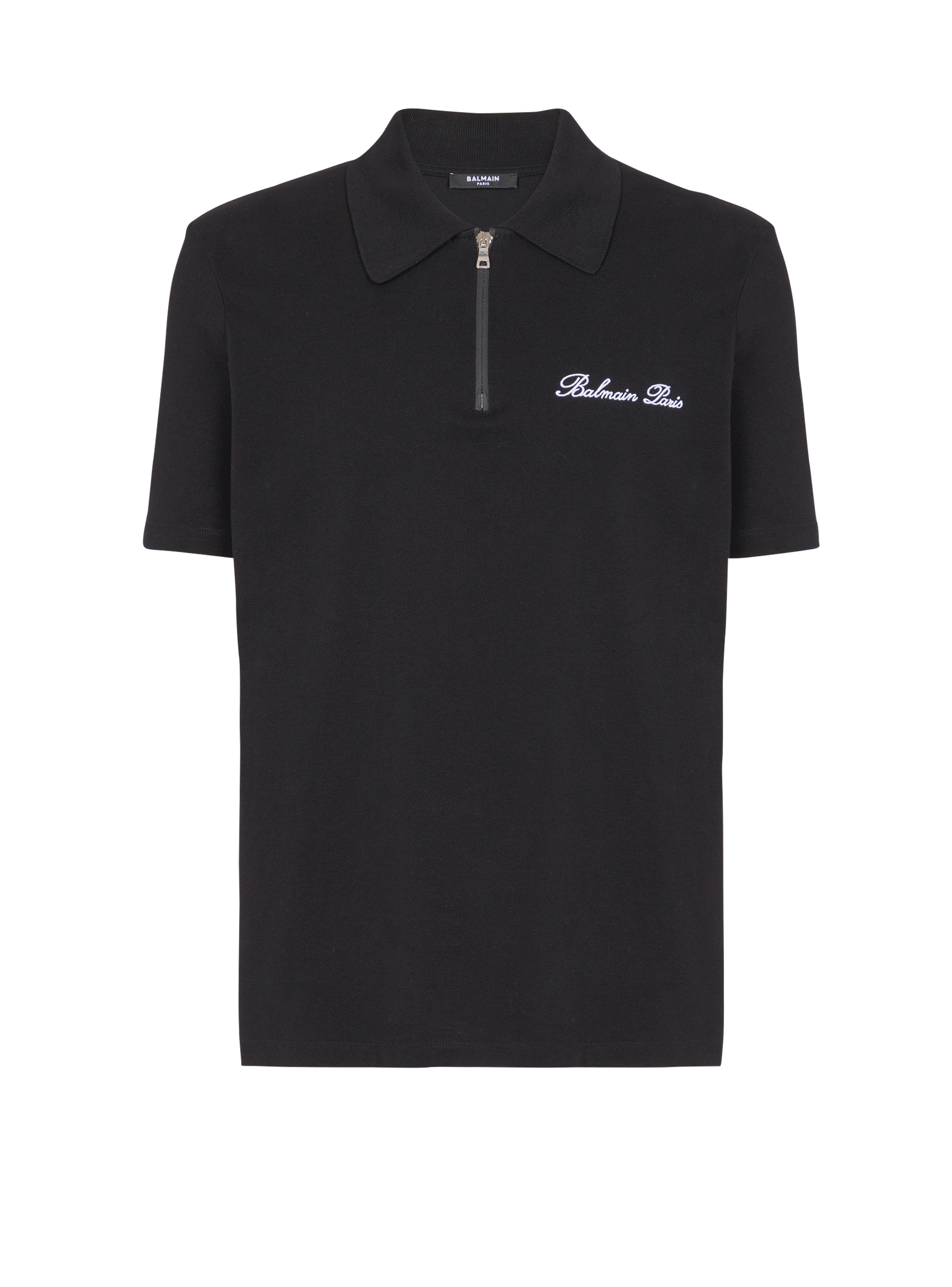 Short-sleeved polo shirt with embroidery - 1