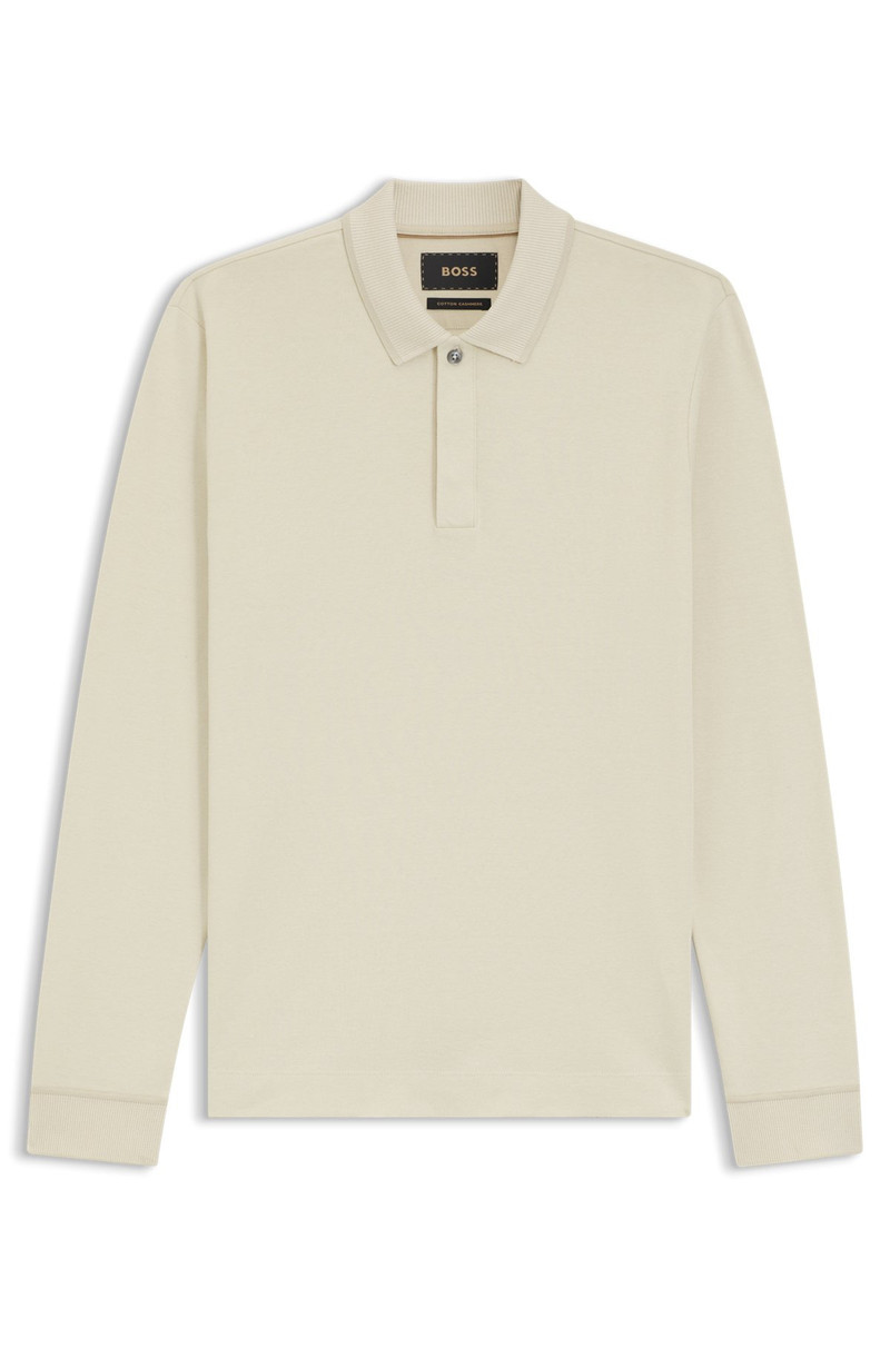 COVERED-PLACKET POLO SHIRT IN COTTON AND CASHMERE 1