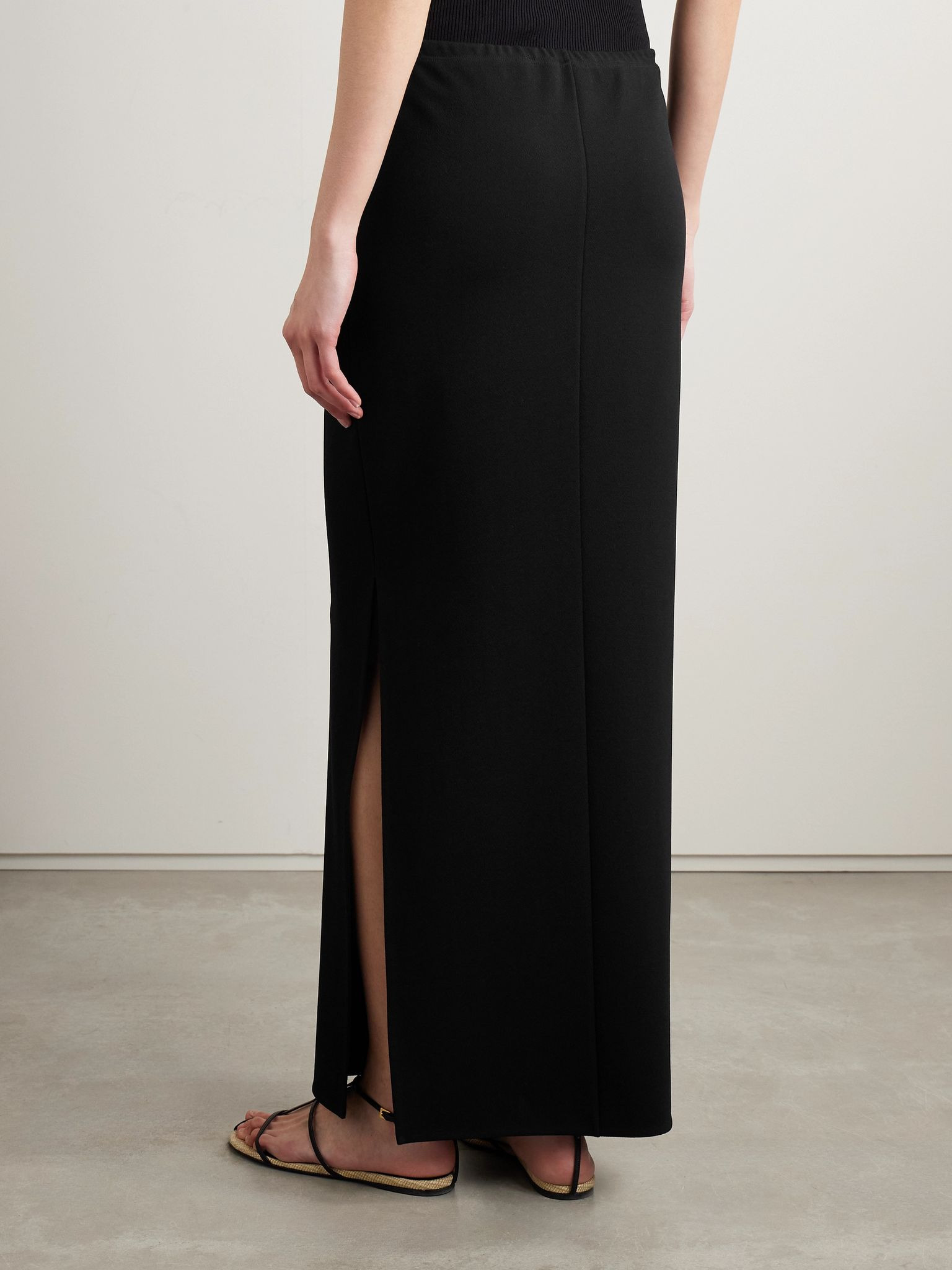 Lilth crepe-jersey maxi skirt Black - 4