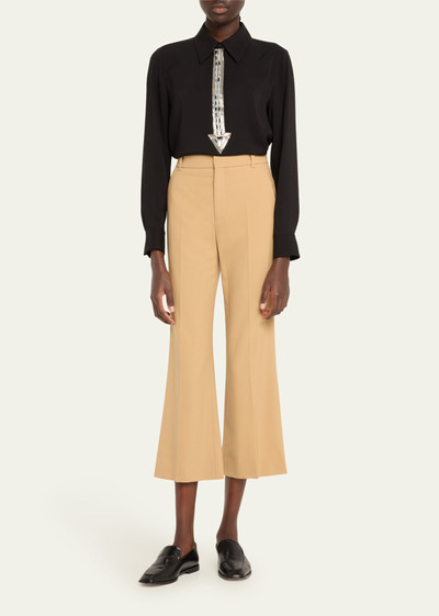Chloé Flare Stretch Wool Crop Trousers outlook