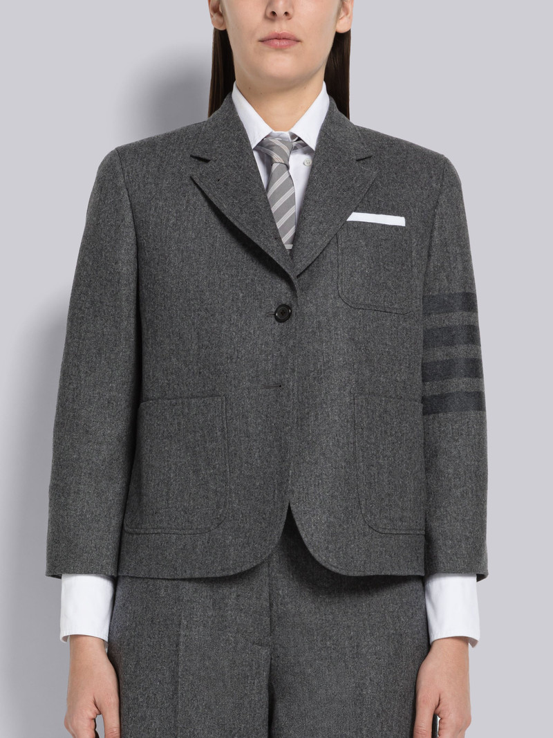 Flannel Cropped 4-Bar Sack Sport Coat - 1