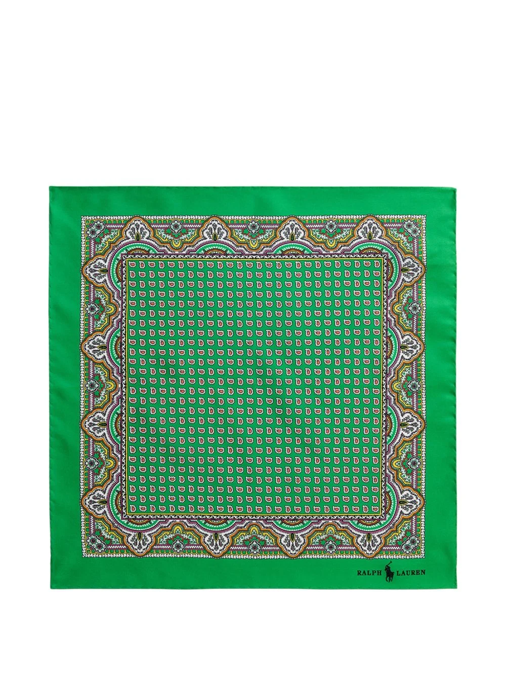 paisley-print silk pocket square - 1