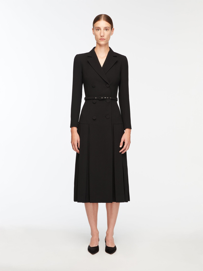 EMILIA WICKSTEAD Chaney Dress in Black Single Wool Crepe outlook