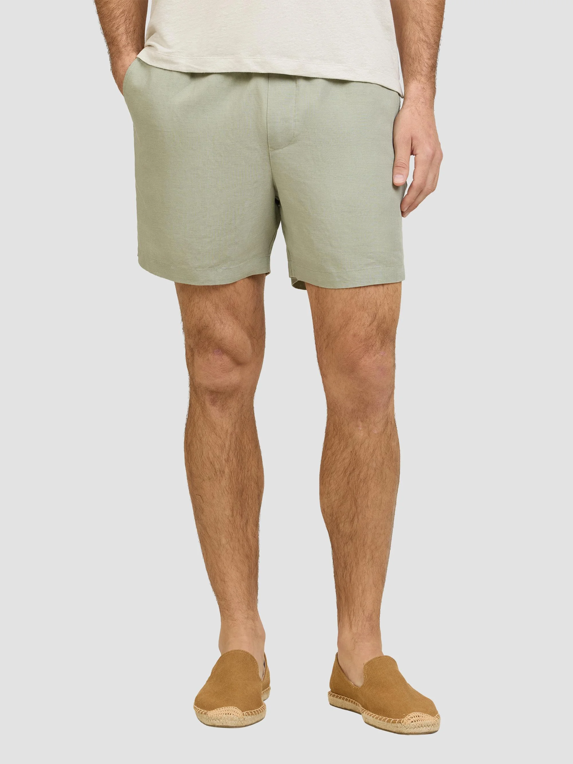 Men's Air Linen-Blend Shorts - Elm - 1