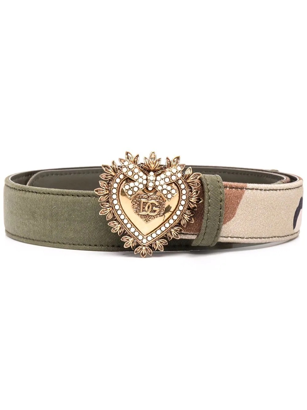 camouflage-print heart-motif belt - 1