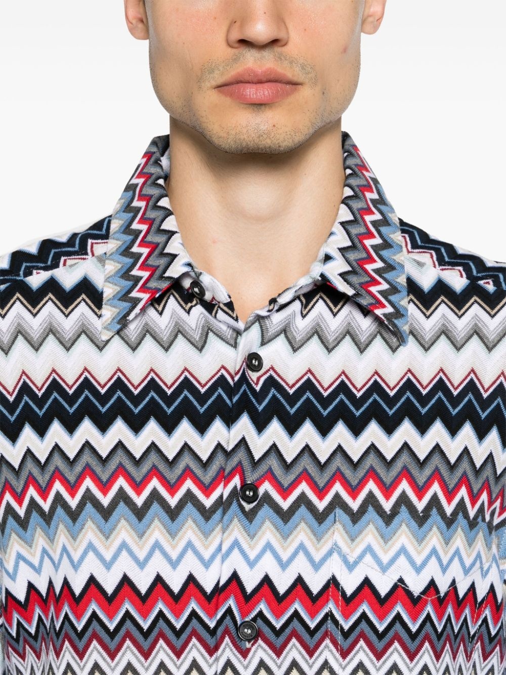 chevron-knit cotton shirt - 5