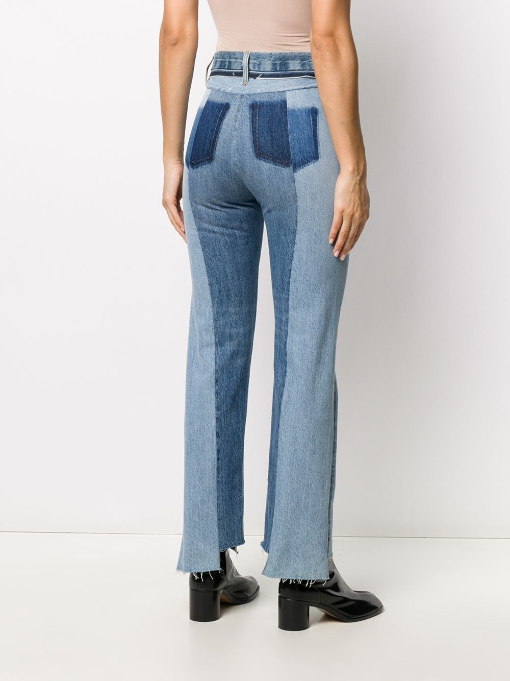 contrast panel jeans - 4