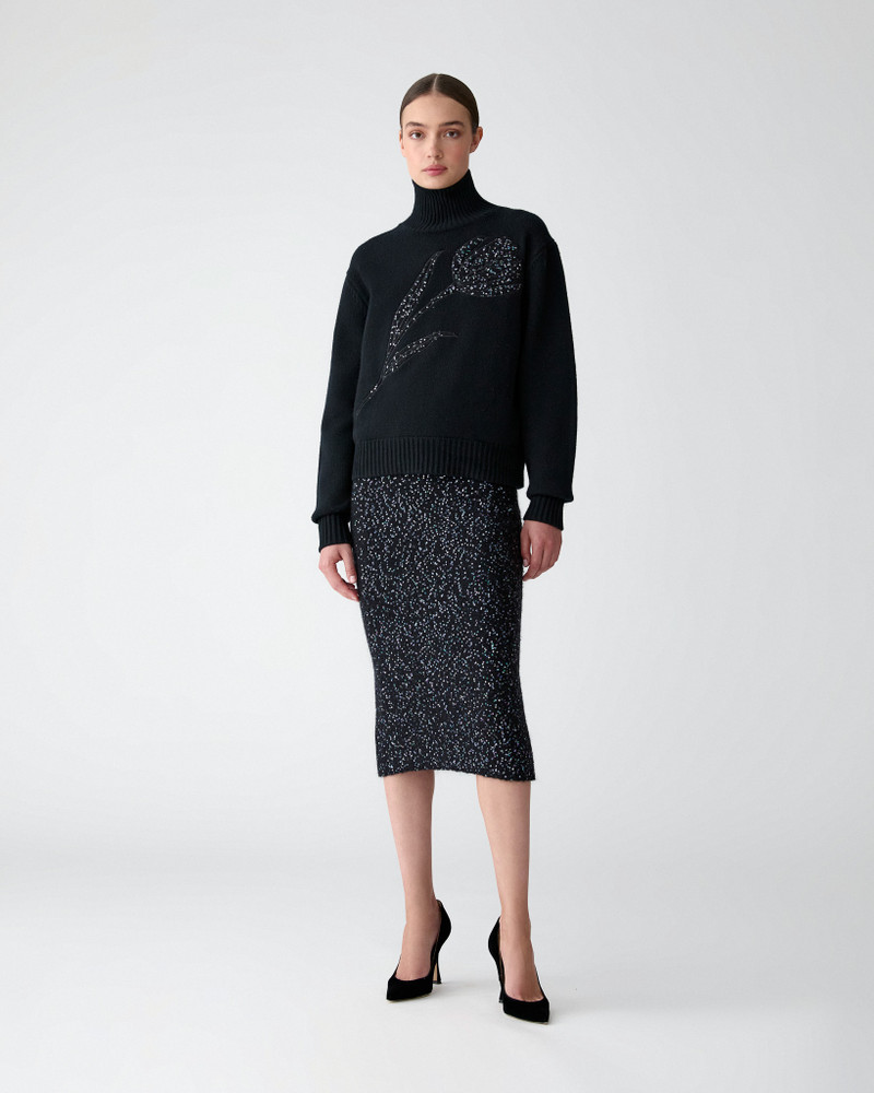 Turtleneck Sweater with Tulip Embroidery 4