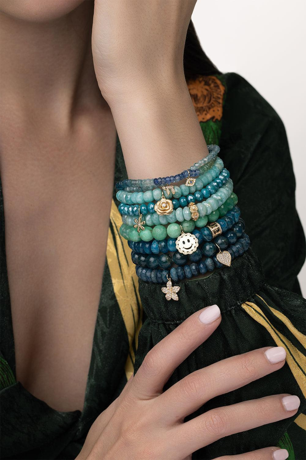 Lucky Blue Apatite Rondelle Bracelet - 4