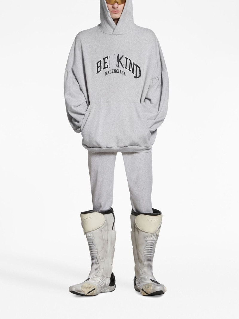 BALENCIAGA quote-print cotton hoodie outlook