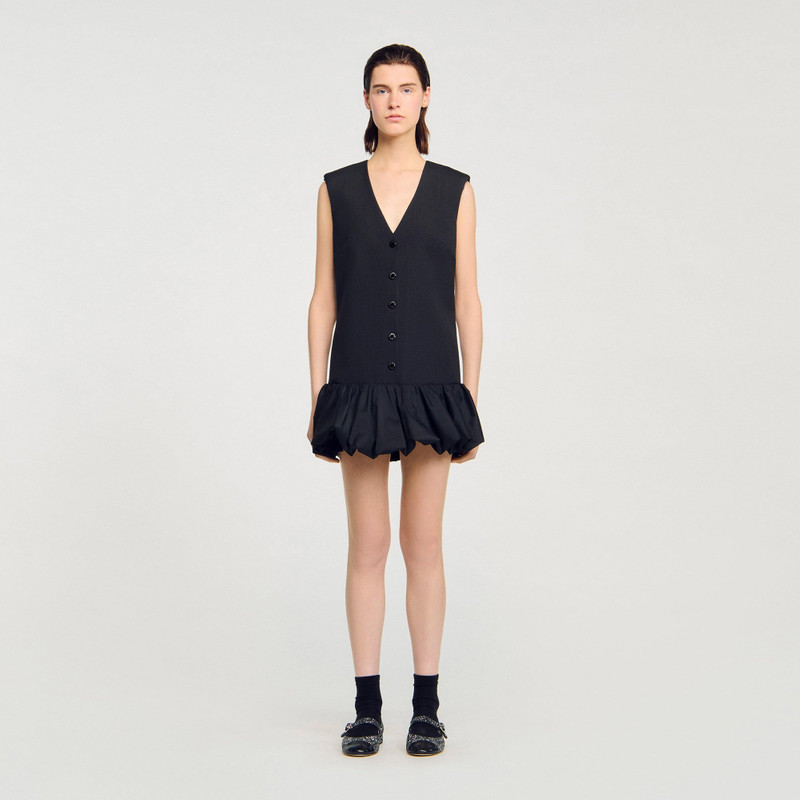 Sandro MINI TAILORED DRESS WITH RUFFLE outlook