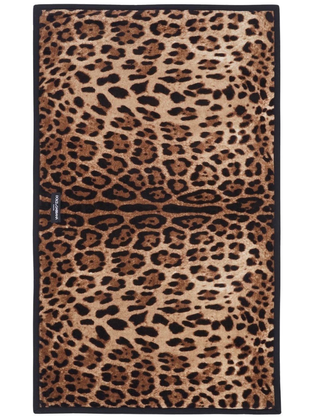 leopard-print cotton bath mat - 1