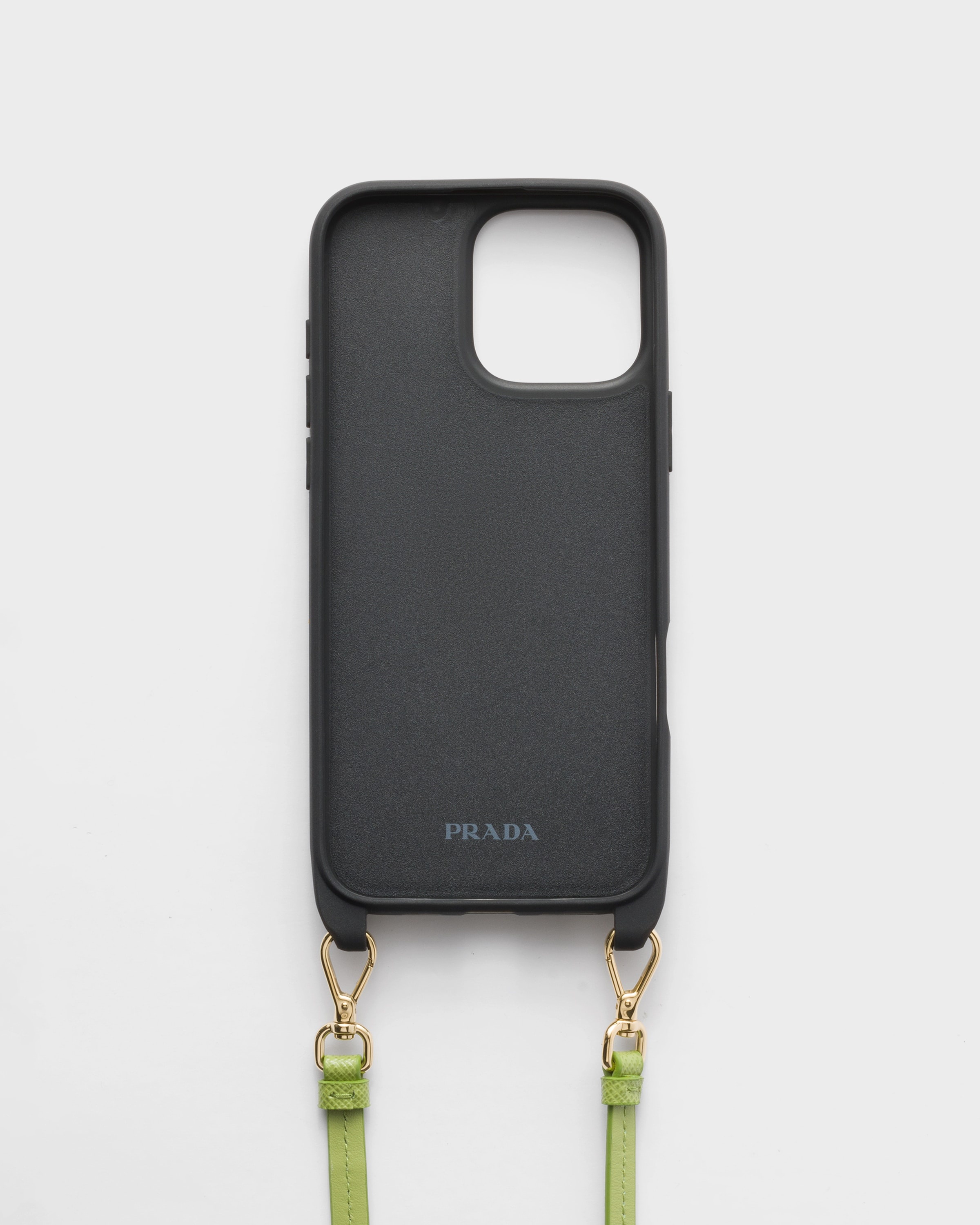 Saffiano leather case for iPhone 16 Pro Max with shoulder strap - 3
