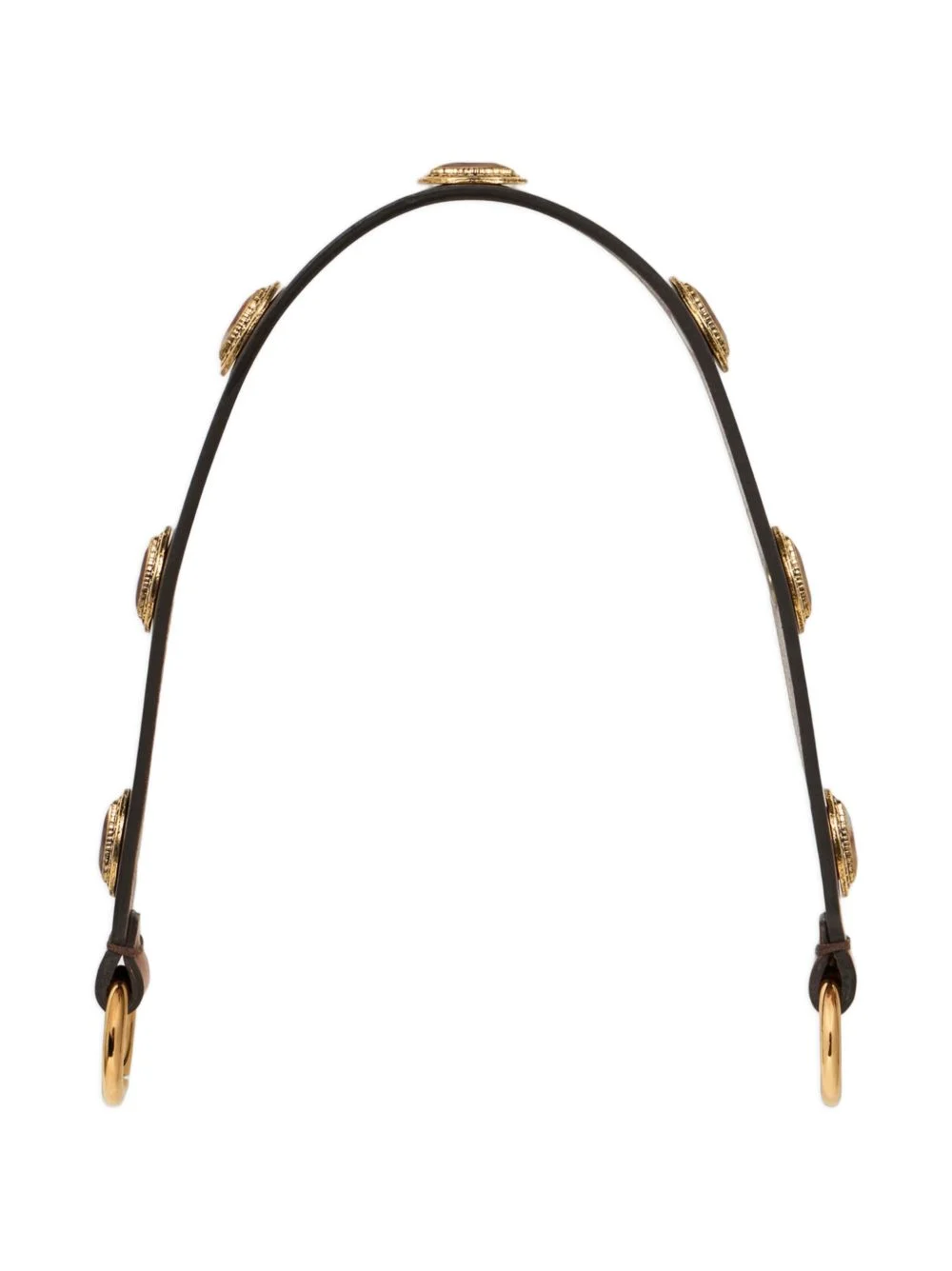 leather bag handle with oval-shaped studs - 1