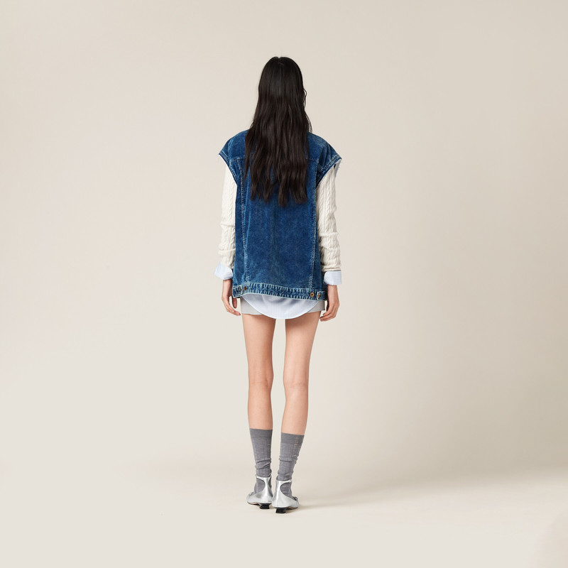 Miu Miu Washed velvet vest outlook