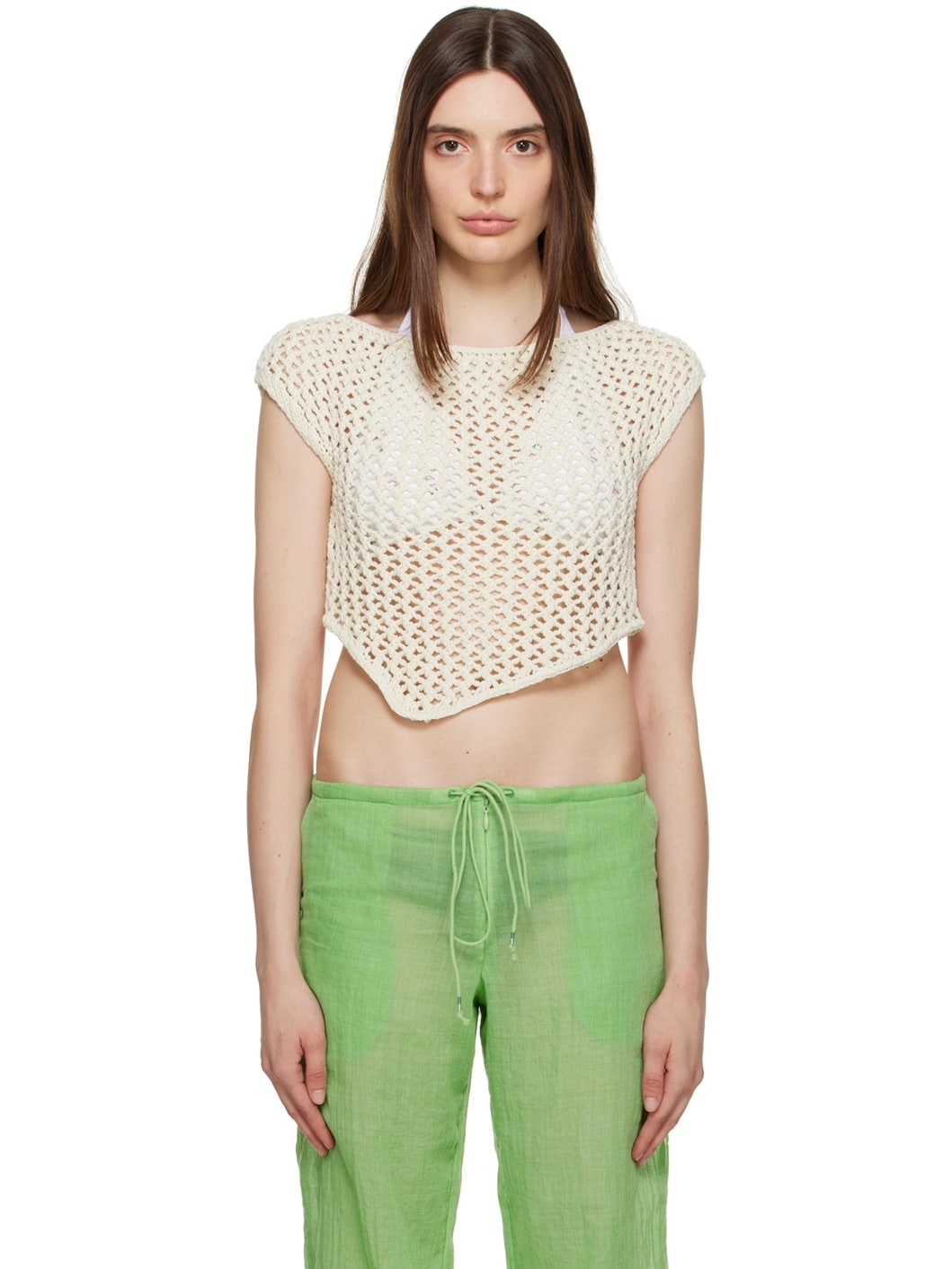 Off-White Asymmetric Tank Top - 1